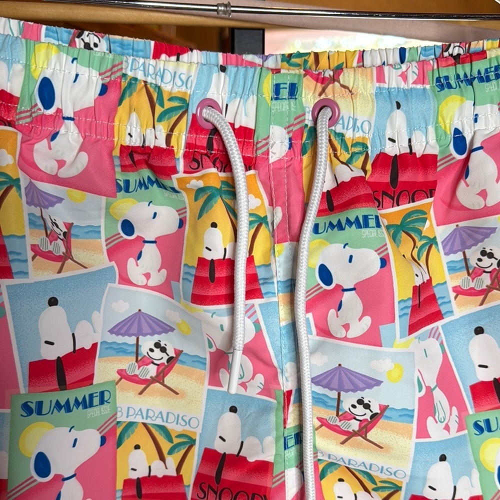 Zara x Peanuts Snoopy Swim Trunks Shorts Multicolor Summer Print Size Large - Picture 4 of 11